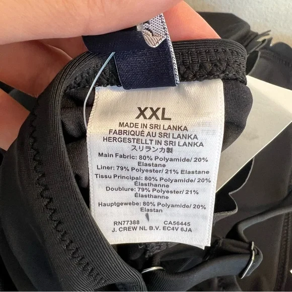 J. Crew Scalloped one-piece swimsuit black size XXL 2XL - Picture 7 of 7